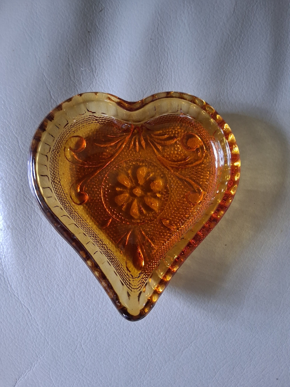 Vintage Indiana Glass Co. Heart Shaped Trinket Dish